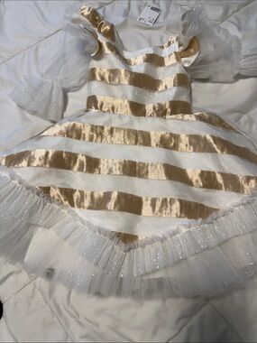 Prince White and Gold Striped Princess Dress Costume